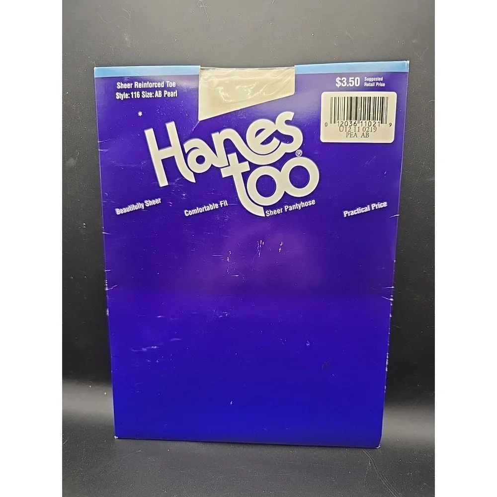 Hanes Too Day‎ Sheers Pantyhose Nylons Reinforced Toe #116 Sz AB Pearl